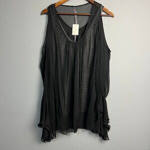 ABI FERRIN Tapestry Ruffle Dress Sexy XS Black Cold Shoulder Silk Wimisigoth NWT